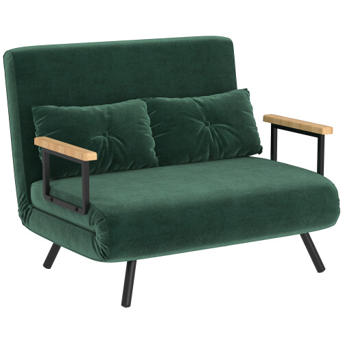 Homcom Sofá Cama Doble Verde 102 x 73 x 81 cm