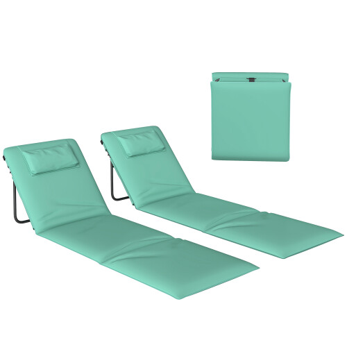 Outsunny Esterillas de Playa Verde 50 x 146 x 2 cm
