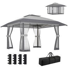 Carpa Plegable Gris 400 x 400 x 287 cm