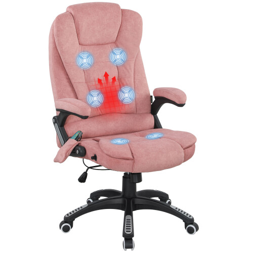 Vinsetto Silla de Masaje Rosa 65 x 71 x 120 cm