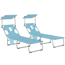 Tumbonas Plegable Azul 188 x 56 x 27 cm
