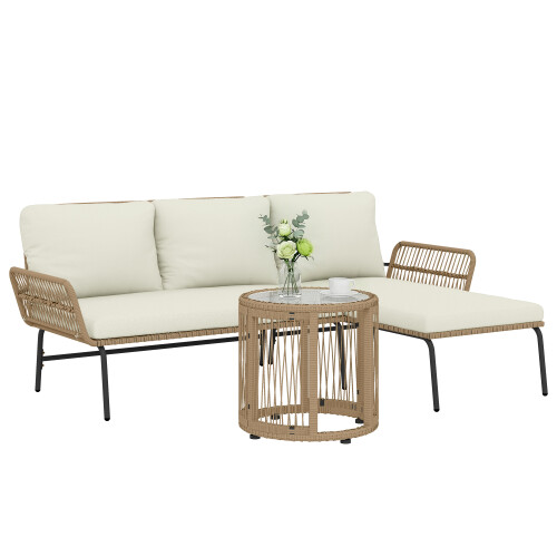 Outsunny Muebles de Jardín Beige 122 x 79 x 75 cm
