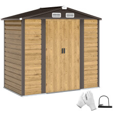 Caseta Jardín Exterior Marrón 213 x 120 x 194 cm