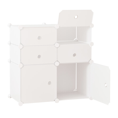 Homcom Armario Modular Plástico Blanco 75 x 37 x 73cm