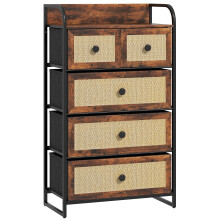 Cajonera de Tela Marrón 58 x 29 x 99 cm