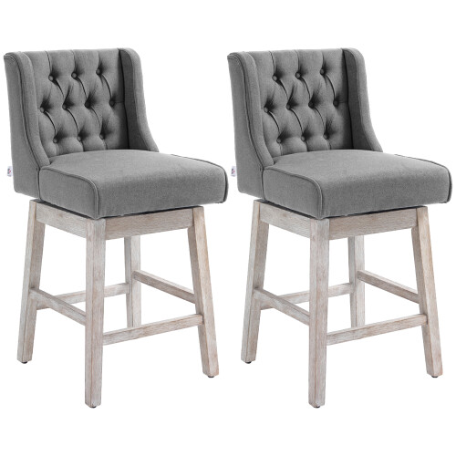 Homcom Taburetes de Bar Gris 46 x 57 x 101 cm