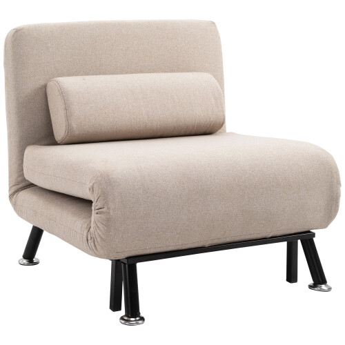 Homcom Sofá Cama Individual Beige 75 x 70 x 75 cm
