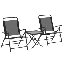 Conjunto de Bistró Negro 64 x 70 x 87 cm