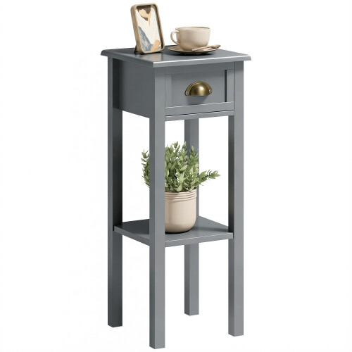 Homcom Mesa Auxiliar Gris 30 x 30 x 75 cm