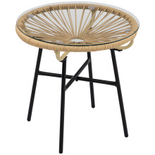Mesa de Ratán Beige 50 x 50 x 50 cm