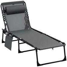 Tumbona Plegable Gris 189 x 58 x 30 cm