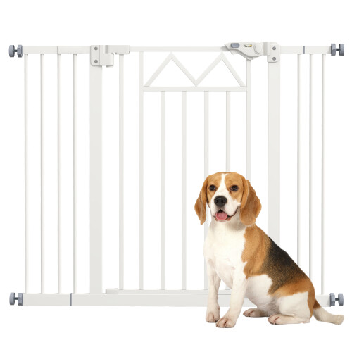 PawHut Barrera de Seguridad Blanco 100 x 4 x 76 cm