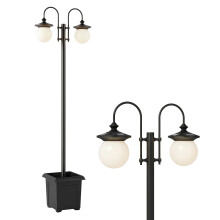 Farola Solar Negro 53.5 x 30 x 182 cm