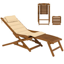 Tumbona Silla Exterior Beige 158 x 61 x 70 cm