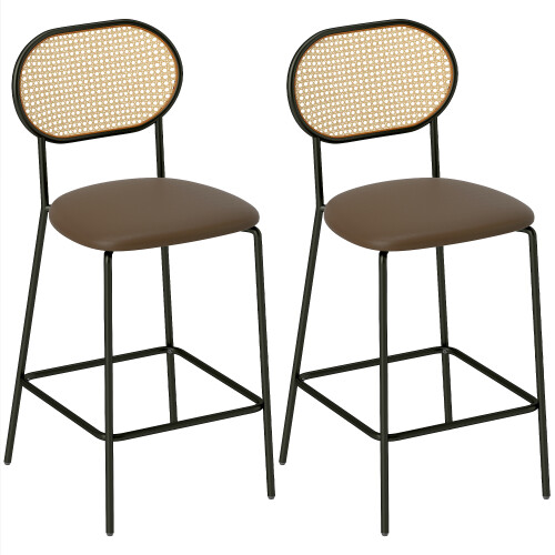 Homcom Taburetes de Bar Marrón 45 x 50 x 97 cm