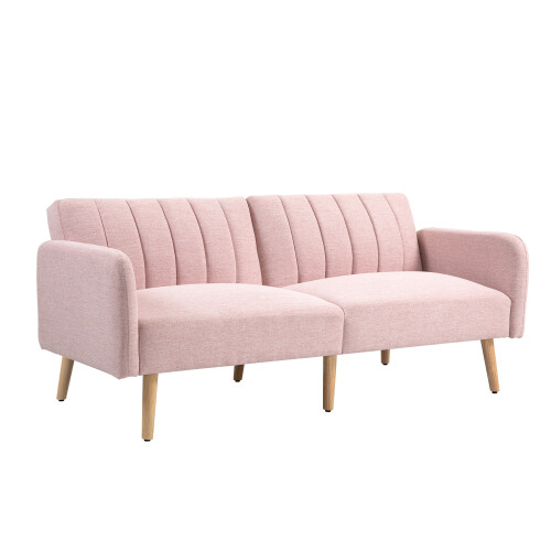 Homcom Sofá Cama Rosa 173 x 75 x 73 cm