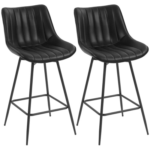 Homcom Taburetes de Bar Negro 47 x 54.5 x 97.5 cm