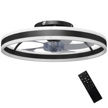 Ventilador Techo Luz Negro 50 x 50 x 13.5 cm