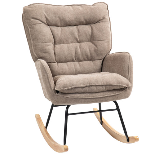 Homcom Silla Mecedora Marrón 71 x 98.5 x 97 cm