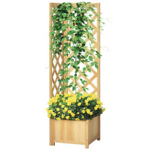 Jardinera con Enrejado Marrón 40 x 40 x 145 cm