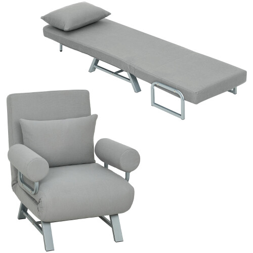 Homcom Sofá Cama Individual Gris 73 x 78 x 81 cm