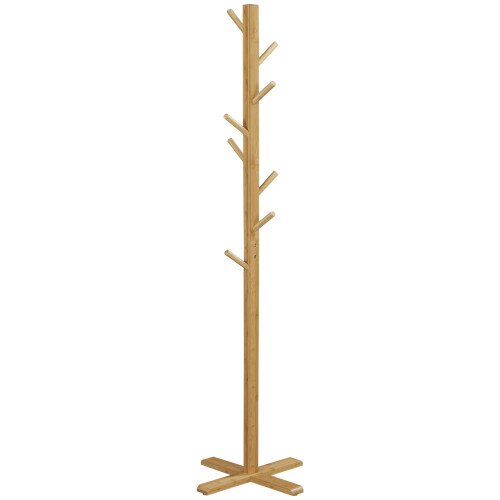 Homcom Perchero de Pie Marrón 49.5 x 49.5 x 178 cm