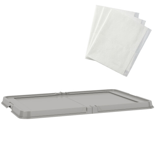 PawHut Inodoro para Perro Gris 86 x 62 x 4.7 cm