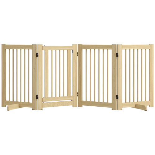 PawHut Barrera para Perro Marrón 204 x 36 x 75 cm