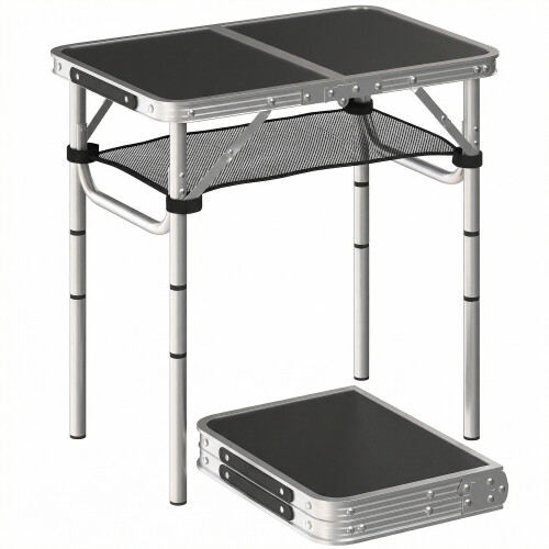 Outsunny Mesa de Camping Negro 60 x 40 x 60 cm