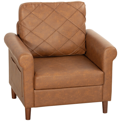 Homcom Sofá Individual Marrón 82 x 71 x 84 cm