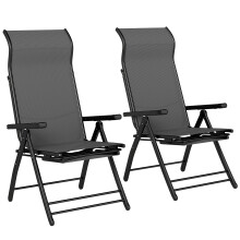 Sillas Plegables Reclinable Gris 179.5 x 63.5 x 60 cm