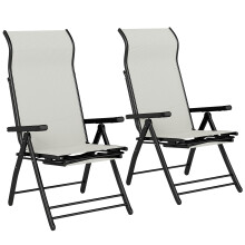 Sillas Plegables Reclinable Gris 179.5 x 63.5 x 60 cm