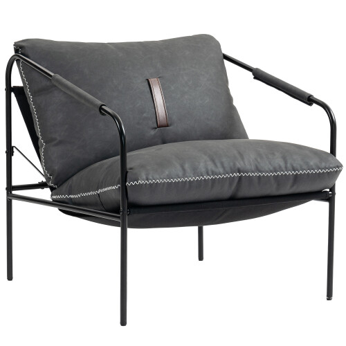 Homcom Butaca de Salón Gris 74.5 x 75 x 77 cm