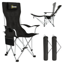 Tumbonas de Camping Negro 125 x 48 x 90 cm