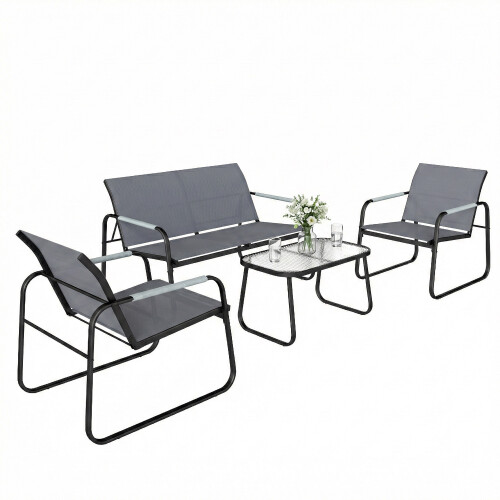 Outsunny Conjunto de Jardín Gris 111 x 71 x 75 cm