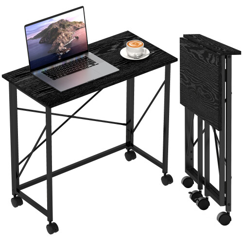 Homcom Escritorio Plegable Negro 80 x 40 x 75 cm