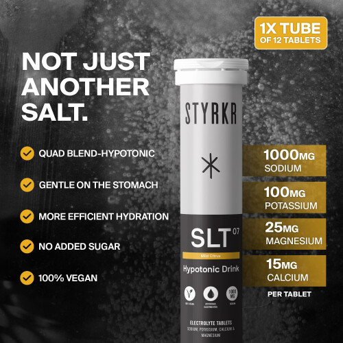 Styrkr SLT07 Electrolytes Tablets - Citrus Flavour 1000mg per Serving - Pack of 2