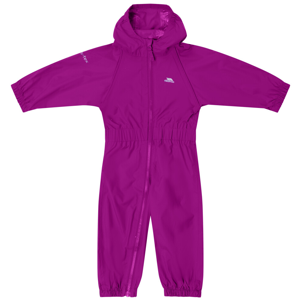 Trespass (12 Months To 18 Months, Purple Orchid) Unisex Kids Rain Suit - Button