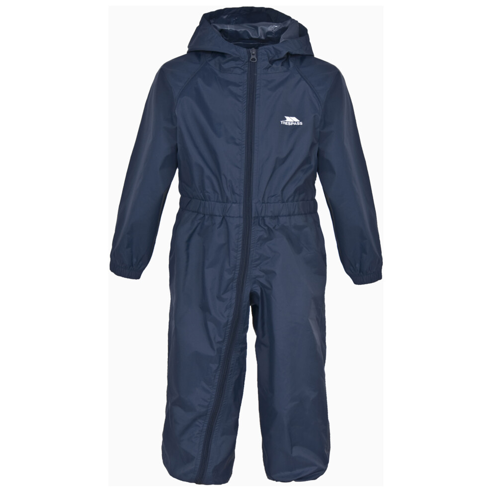 Trespass (3/4, Navy Blue) Unisex Kids Waterproof Rain Suit - Button
