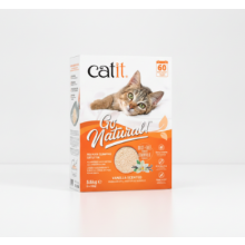 Catit Go Natural Vanilla Scented Pea Husk Clumping Cat Litter, Deodorising, 99.9% Dust-Free, Fast Clumping Cat Litter, Plant-Based Litter for Cats &