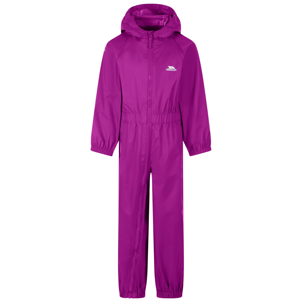 Trespass (2/3, Purple Orchid) Unisex Kids Waterproof Rain Suit - Button