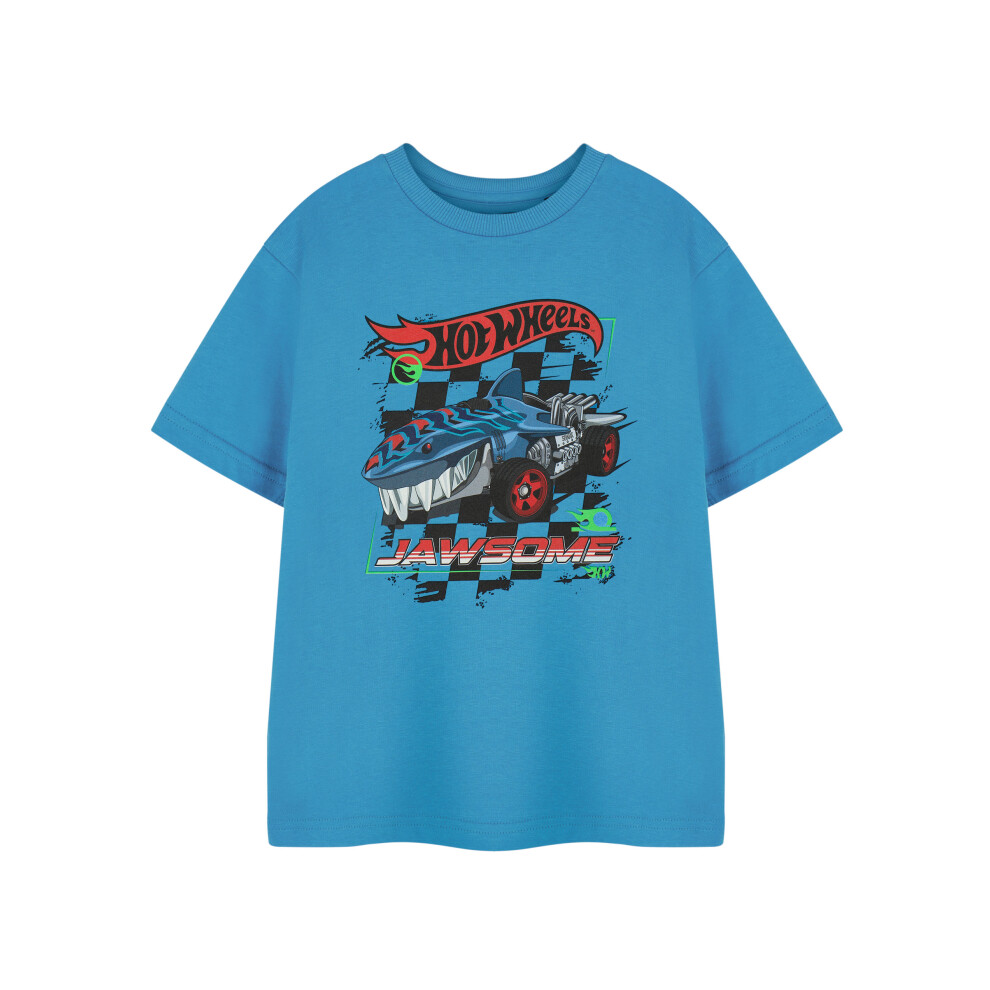 Hot Wheels (7-8 Years) Short Sleeved T-Shirt (Boys Blue)