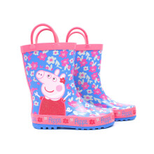 (7 UK Child) Peppa Pig Wellington Boots with Handles (Girls Purple)