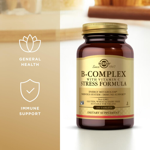 Solgar Solgar Vitamin B-Complex with Vitamin C Tablets - Pack of 100 - High Strength B- 2