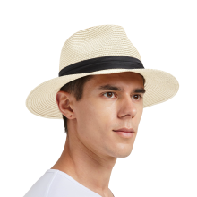 Sombrero Fedora de Paja para el Sol Pequeño con Filtro UPF 50+ Unisex 55 cm — sombrero verano, sombrero playa