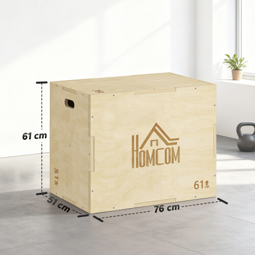 Homcom Caja Pliométrica Marrón 61 x 51 x 76 cm 2