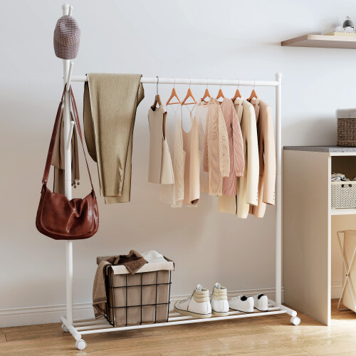 Homcom Burro para Ropa Blanco 120 x 43 x 171 cm 1