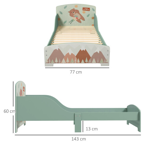 ZONEKIZ Cama Infantil Verde 143 x 77 x 60 cm 2