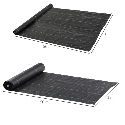 Outsunny Malla Antimaleza Negro 20 x 5000 cm 2