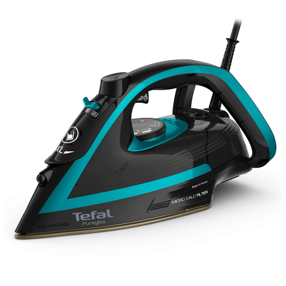 Tefal Puregliss Steam Iron - Black / Blue Fv8066g0 - Image 3